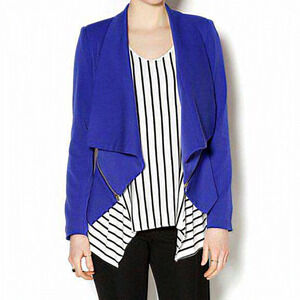 Yumi Kim Lucy Jacket Blazer Womens Size Small Blue Open Front‎ with Zipper